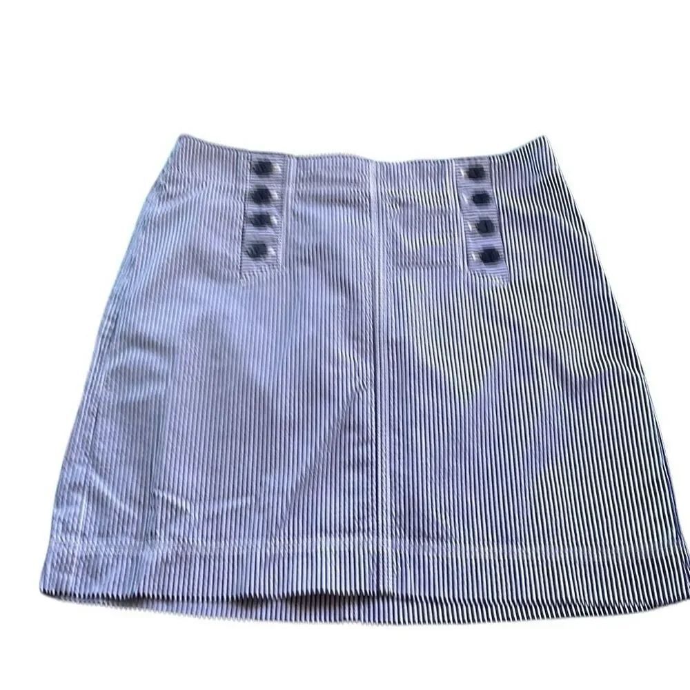 Talbots, navy and white striped mini skirt size 8